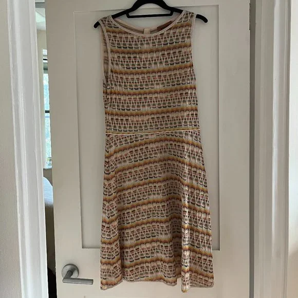 Missoni | Dresses | Missoni Metallic Woven Striped Zig Zag Kneelength Dress  Sz 46 Us L | Poshmark